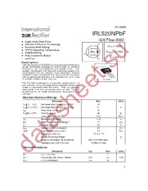 IRL520NPBF datasheet  